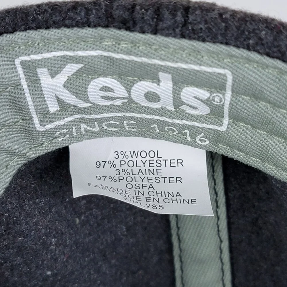 Keds Unisex Adult Gray Sage Green Wool Poly Baseball Cap Hat Adjustable